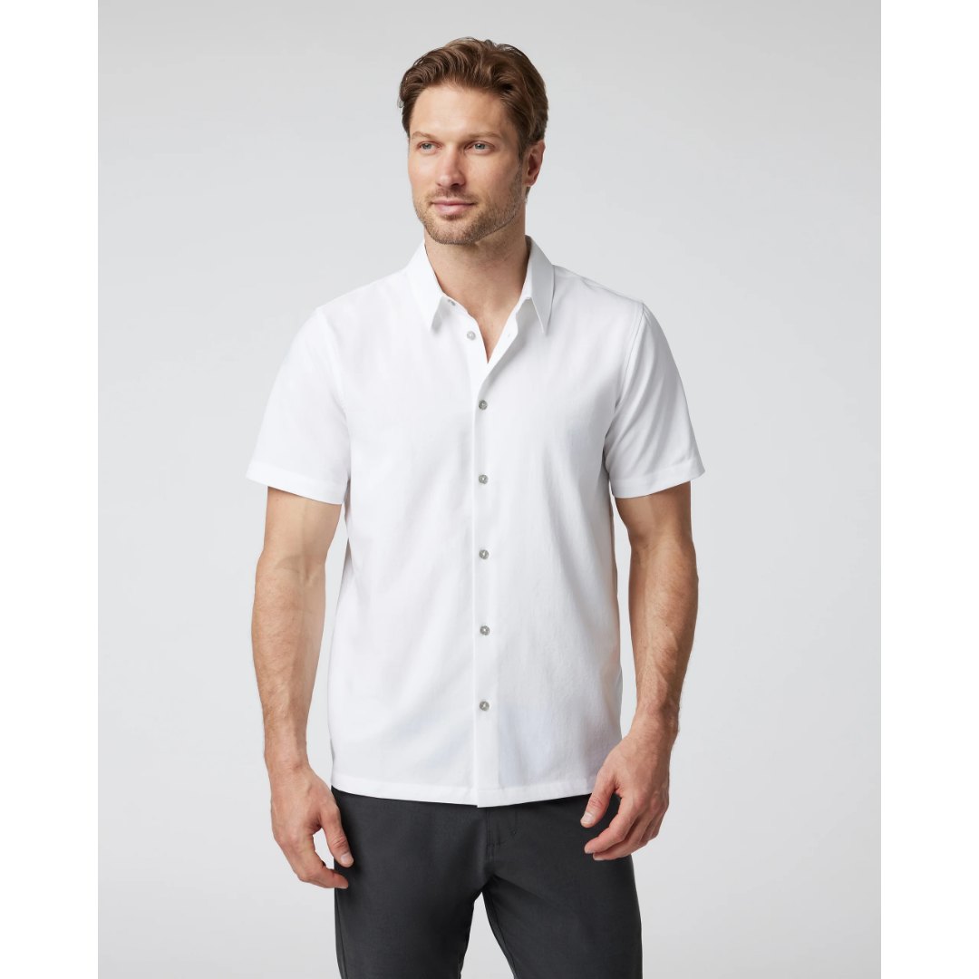 Short Sleeve Manhattan Button Down | White
