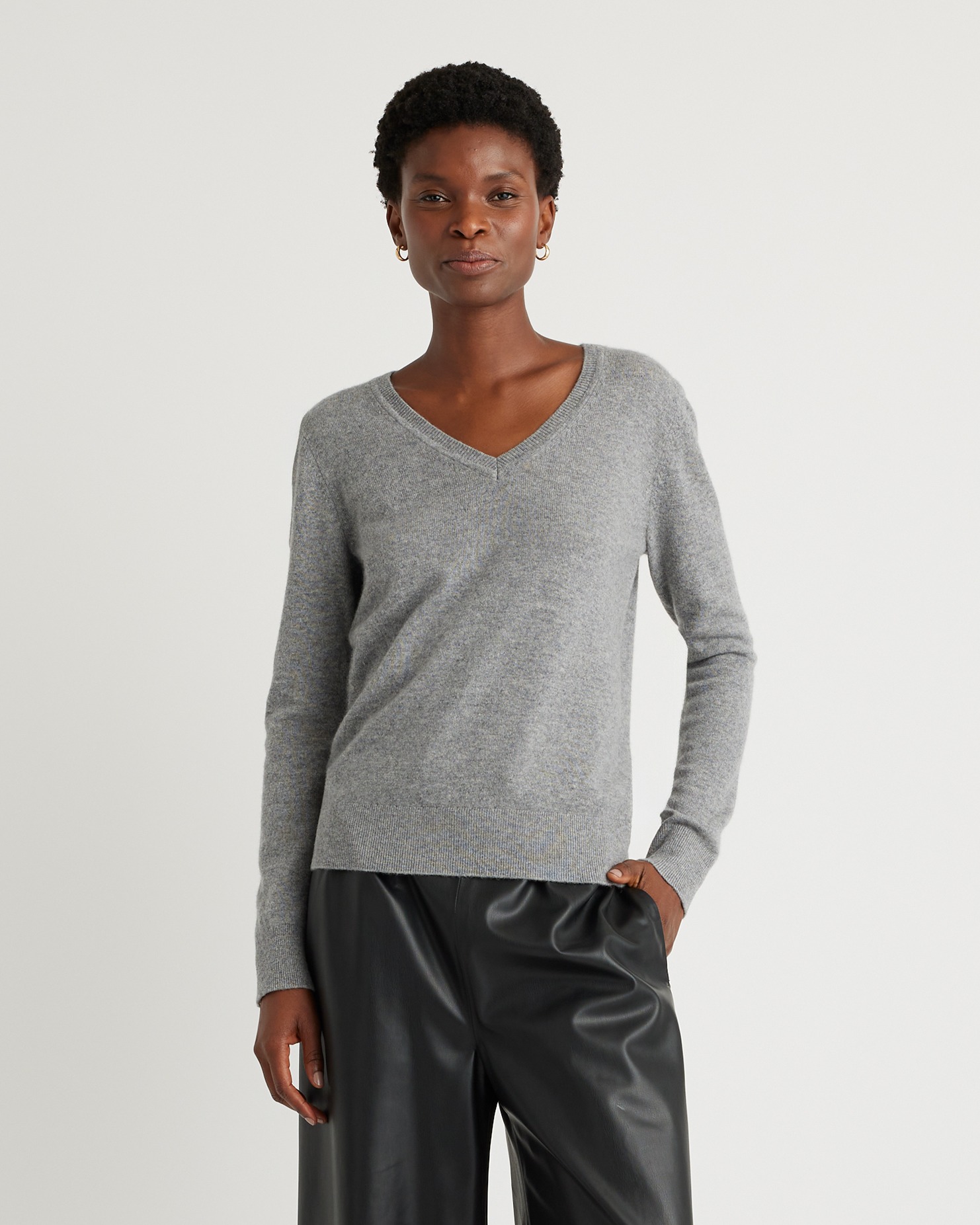 Mongolian Cashmere V-Neck Sweater