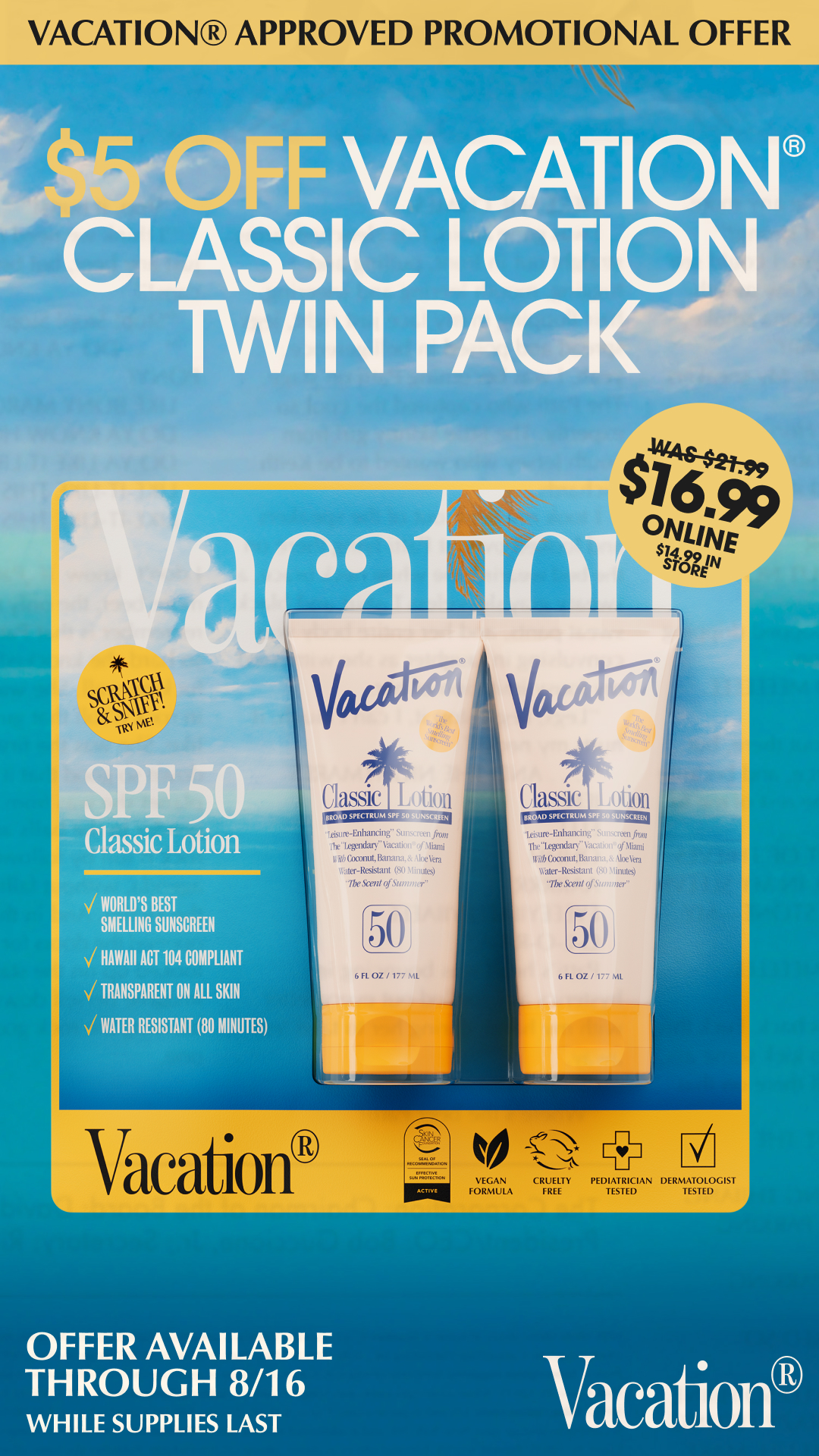 Classic Lotion SPF 50 Twin Pack