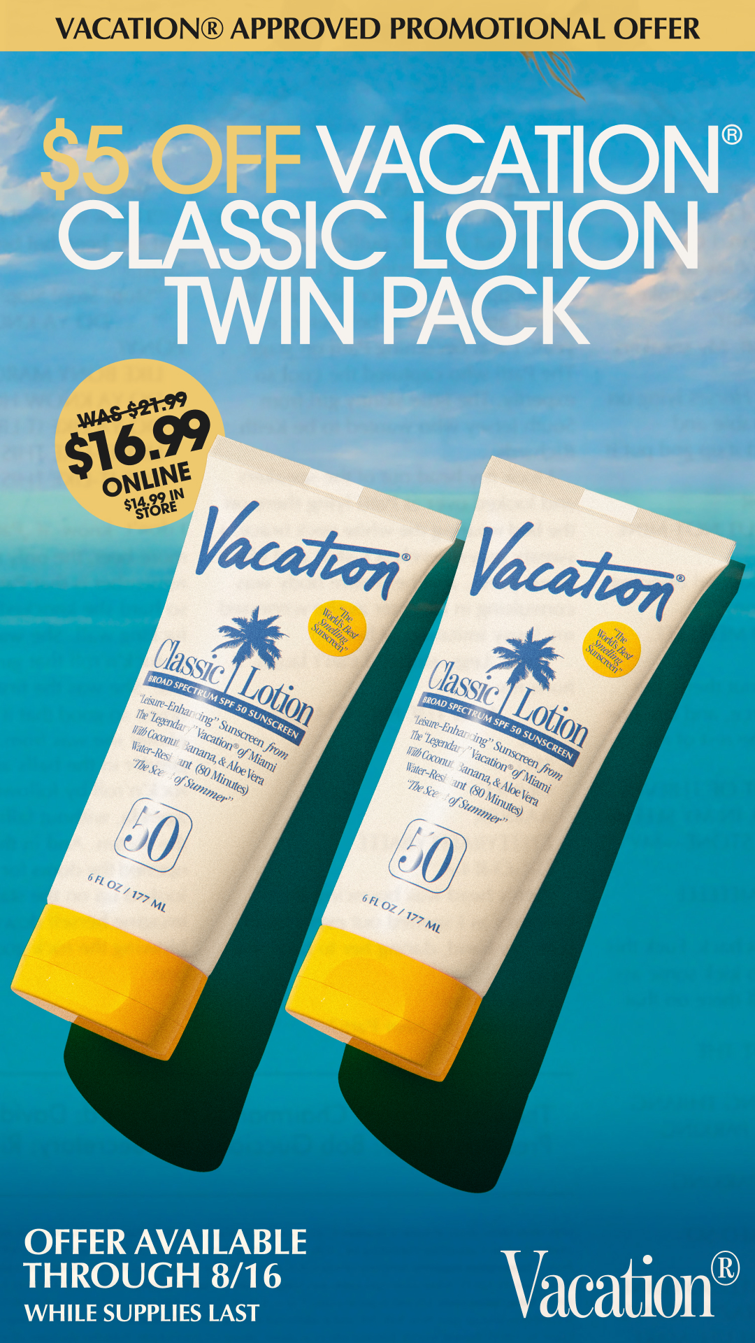 Classic Lotion SPF 50 Twin Pack