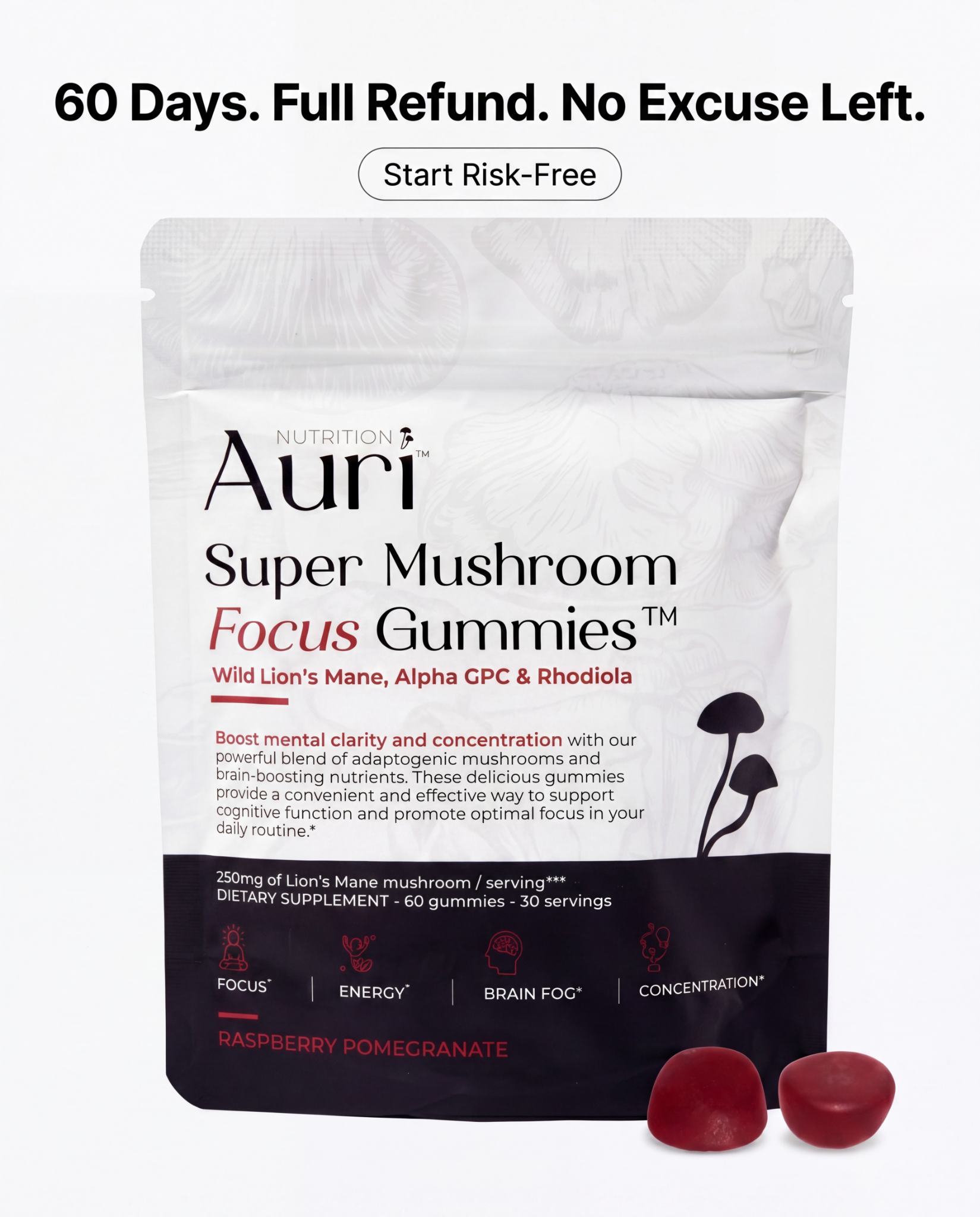 Super Mushroom Infused Focus Gummies 🍄