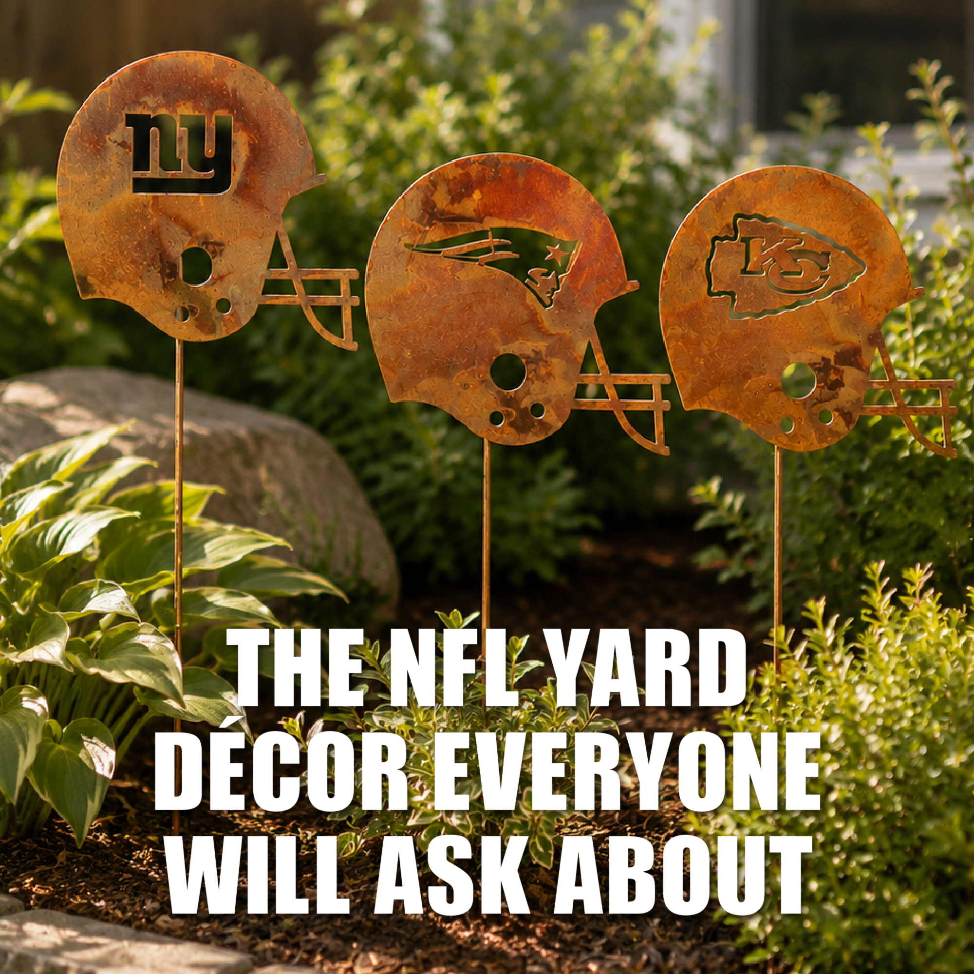 NFL Helmet Garden Stakes