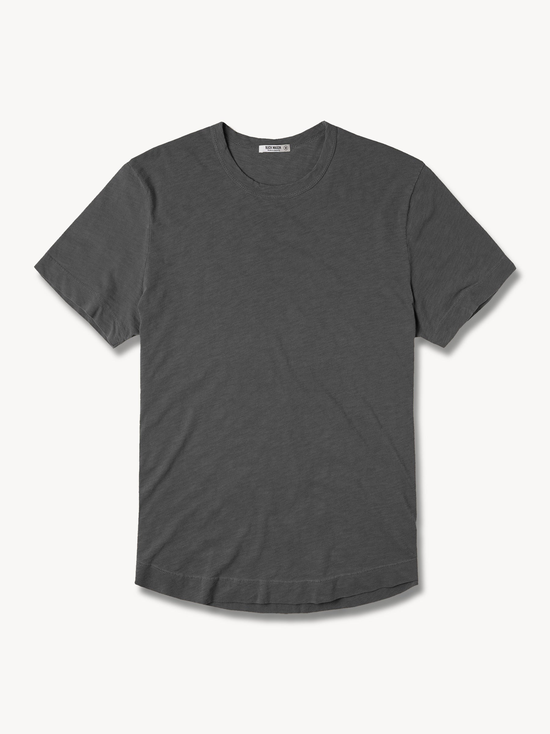 Black Pima Curved Hem Tee